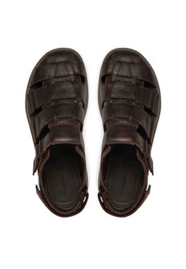Clarks Sandały Saltway Cove 26176900 Brązowy. Kolor: brązowy. Materiał: skóra