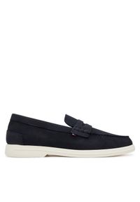TOMMY HILFIGER - Tommy Hilfiger Mokasyny Nubuck P Loafer FM0FM05350 Granatowy. Kolor: niebieski. Materiał: skóra, nubuk