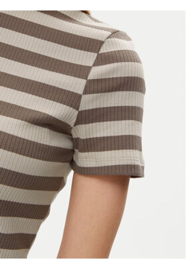 Noisy may - Noisy May T-Shirt Elinor 27033178 Beżowy Slim Fit. Kolor: beżowy. Materiał: bawełna