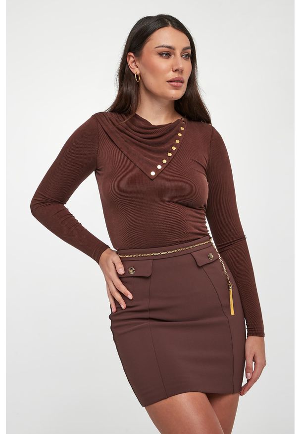 Elisabetta Franchi - Bluzka damska w prążki ELISABETTA FRANCHI. Wzór: prążki