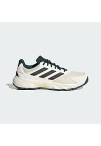 Adidas - Buty CourtJam Control 3 Tennis. Kolor: zielony, biały, szary, wielokolorowy. Materiał: materiał. Sport: tenis