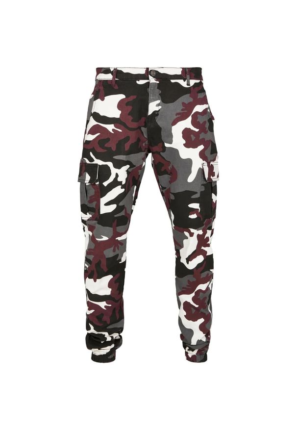 Urban Classics - Spodnie Cargo Męskie Camo 2.0. Kolor: czerwony. Długość: długie