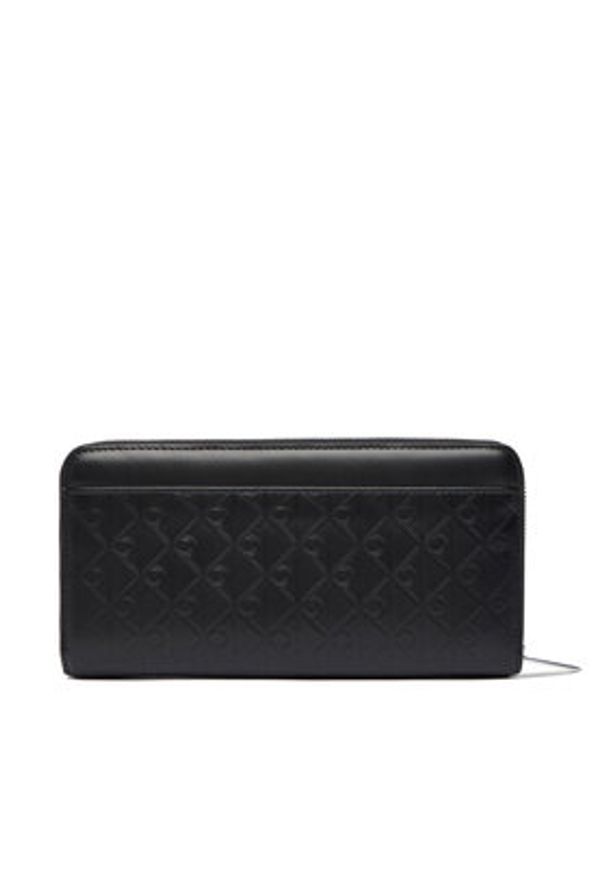 Calvin Klein Duży Portfel Damski Emblem Aop Embossed Long Wallet LV04F1097G Czarny. Kolor: czarny. Materiał: skóra