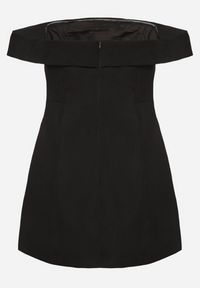 Born2be - Czarna Taliowana Sukienka z Dekoltem Bandeau z Zakładką Zelzemis. Kolor: czarny. Styl: klasyczny, elegancki #7