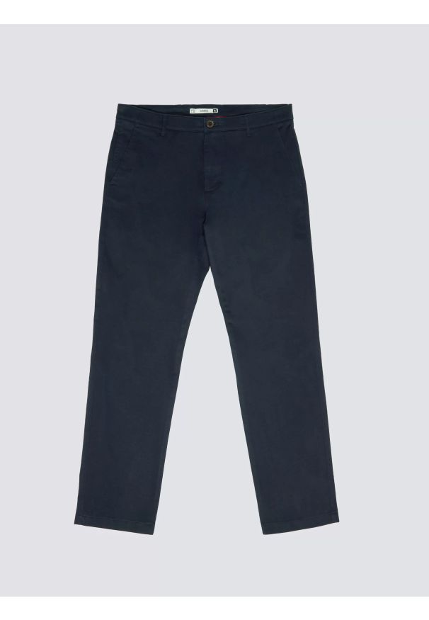 Big-Star - Spodnie męskie chinosy granatowe Trevor 403. Kolor: niebieski. Materiał: tkanina. Wzór: haft. Styl: elegancki, klasyczny