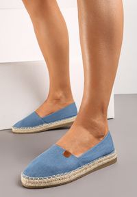 Renee - Niebieskie Płaskie Casualowe Espadryle w Stylu Boho Lephea. Okazja: na co dzień. Zapięcie: bez zapięcia. Kolor: niebieski. Materiał: len. Sezon: lato. Styl: casual, boho