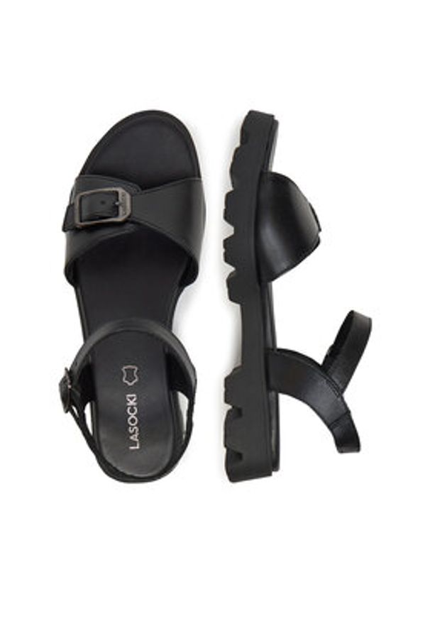 Lasocki Sandały GRD-3134-03 Czarny. Kolor: czarny. Materiał: skóra