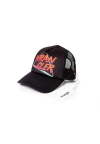 Wrangler - CZAPKA BASEBALL WRANGLER TRUCKER CAP BLACK W0M369101. Wzór: napisy. Styl: klasyczny