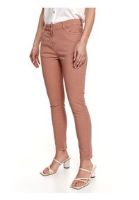TOP SECRET - Spodnie jeansowe skinny. Kolor: różowy. Materiał: jeans. Sezon: lato. Styl: elegancki #5