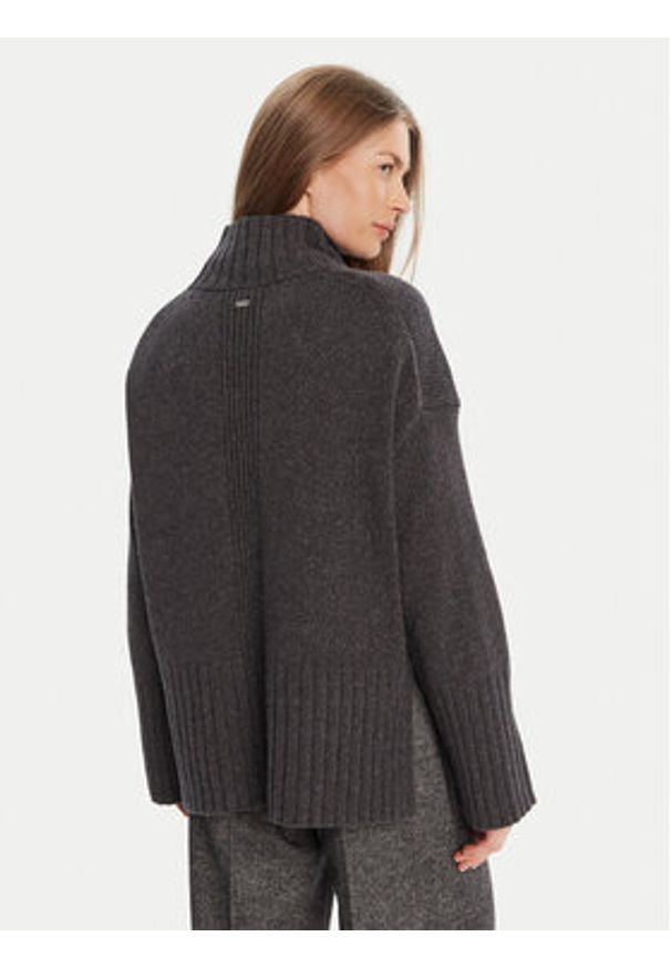 Barbour Golf Serena LKN1539CH51 Szary Regular Fit. Typ kołnierza: golf. Kolor: szary. Materiał: wełna, bawełna