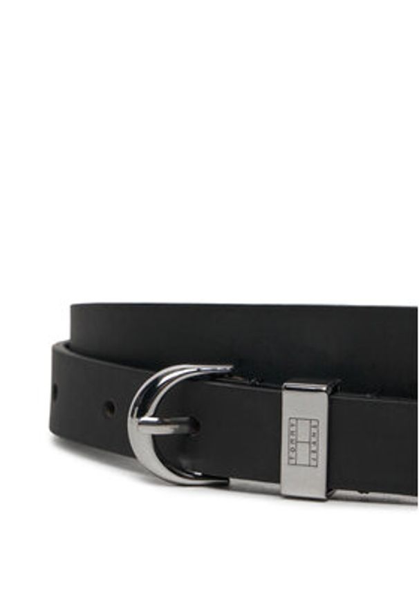 Tommy Jeans Pasek Damski AW0AW17000 Czarny. Kolor: czarny. Materiał: skóra