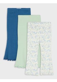 Sinsay - Bawełniane legginsy flare 3 pack - kremowy. Kolor: kremowy. Materiał: bawełna #1