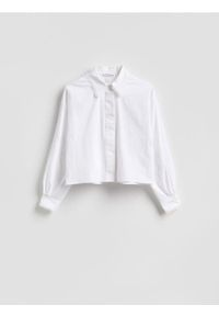Reserved - Koszula z bawełną - biały. Kolor: biały. Materiał: bawełna. Długość: krótkie #1