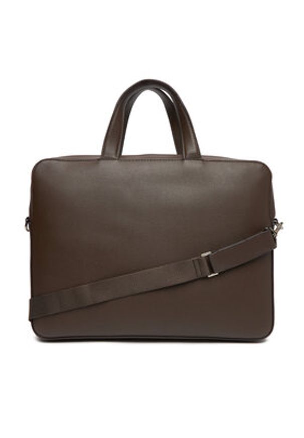 Calvin Klein Torba na laptopa Micro Pebble Slim Briefcase 36 LV04D3012G Brązowy. Kolor: brązowy. Materiał: skóra