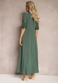 Renee - Zielona Sukienka Hillcrest. Kolor: zielony. Długość rękawa: długi rękaw. Typ sukienki: koszulowe. Długość: maxi #4