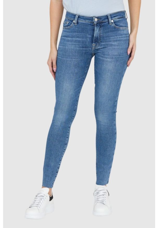 7 FOR ALL MANKIND Niebieskie jeansy damskie HW SKINNY SLIM ILLUSION Stride, Rozmiar 29. Kolor: niebieski