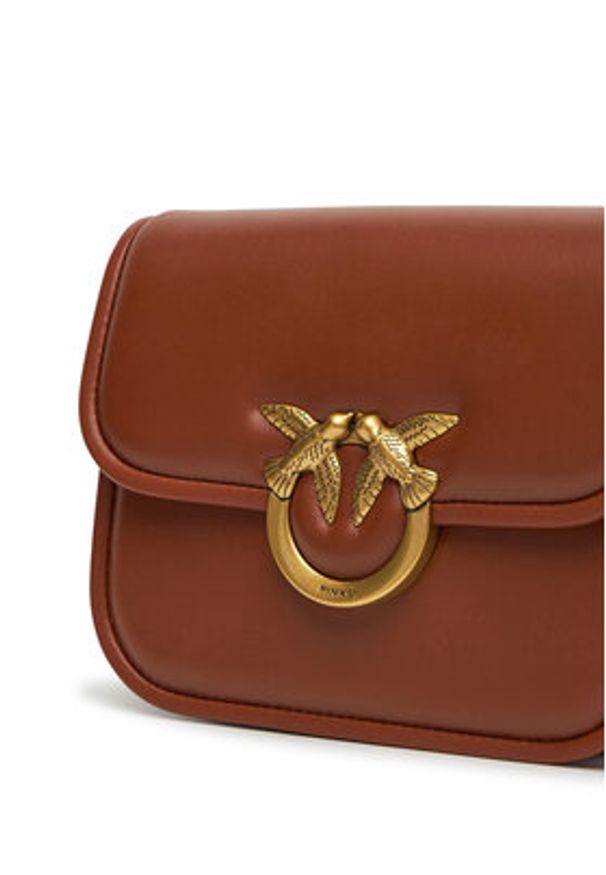 Pinko - PINKO Torba Love Box Bag Fl Mini PE 25 PLTT 104297 A26L Brązowy. Kolor: brązowy. Materiał: skóra. Materiał: skórzane