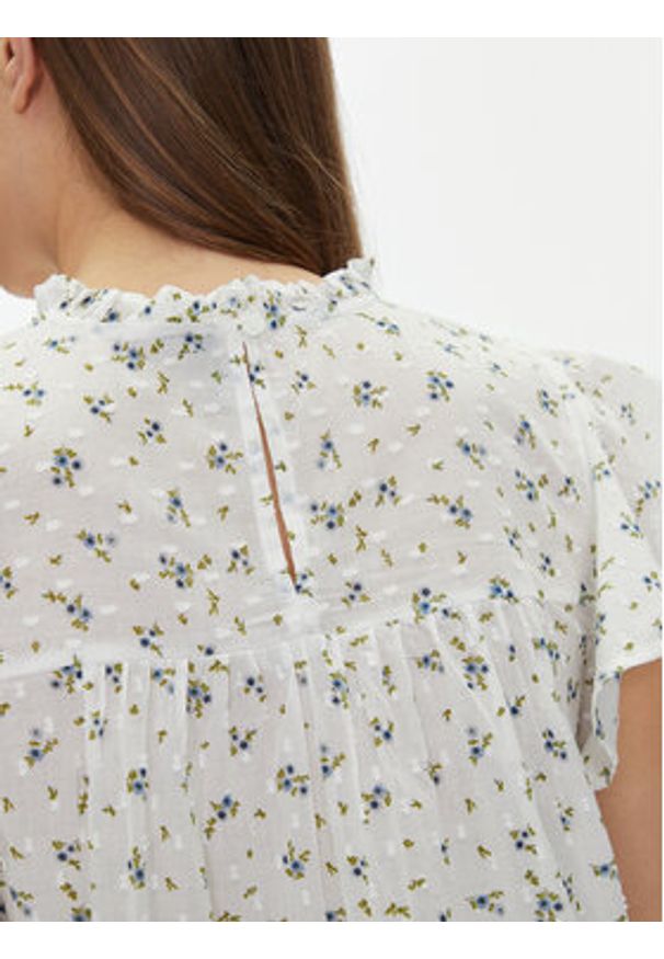 Vero Moda Bluzka Trine 10301205 Biały Standard Fit. Kolor: biały. Materiał: bawełna