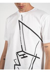 Les Hommes T-shirt | LKT219-700P | Round Neck T-Shirt | Mężczyzna | Biały. Okazja: na co dzień. Kolor: biały. Materiał: bawełna. Wzór: nadruk. Styl: casual