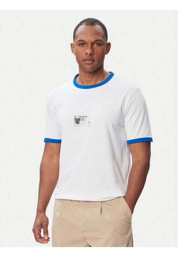 Hugo - HUGO T-Shirt Nurangler 50566025 Biały Sharp Fit. Kolor: biały. Materiał: bawełna