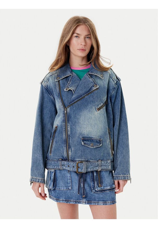 Guess Kurtka jeansowa W5YN70 D4XYZ Niebieski Regular Fit. Kolor: niebieski. Materiał: bawełna