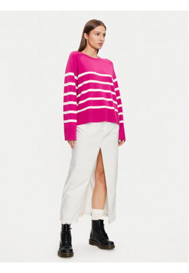 Pieces Sweter Sia 17146322 Różowy Regular Fit. Kolor: różowy. Materiał: syntetyk