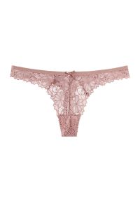 Intica - Stringi koronkowe biodrówki z subtelnymi zdobieniami Gertrud. Kolor: beżowy. Materiał: koronka. Wzór: aplikacja