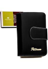 Portfel skórzany Peterson PTN BC-425214 czarny. Kolor: czarny. Materiał: skóra