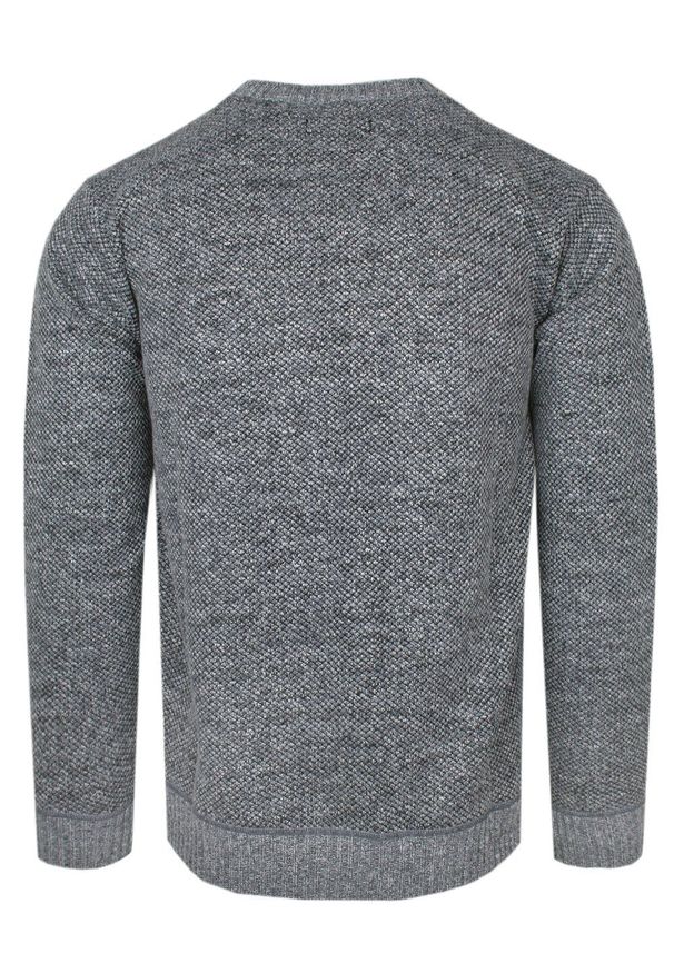 Ciepły Męski Sweter – U-Neck – Brave Soul - Popielaty Melanż. Kolor: szary. Materiał: poliester. Wzór: melanż