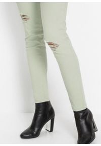 Spodnie ze stretchem, highwaist bonprix zielonoszary. Kolor: szary #4