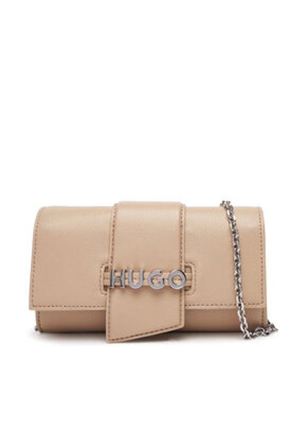 Hugo - HUGO Torebka 50547057 Beżowy. Kolor: beżowy. Materiał: skórzane