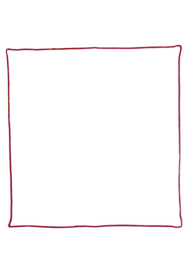 Modini - Biała poszetka z czerwonym obszyciem E47. Kolor: biały, wielokolorowy, czerwony