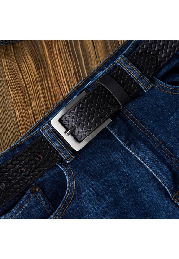 Pasek skórzany 120 CM PAOLO PERUZZI 03Z01120 czarny. Kolor: czarny. Materiał: skóra. Styl: casual, vintage, klasyczny