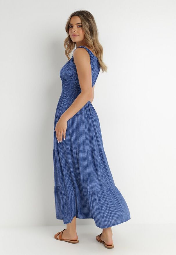 Born2be - Niebieska Sukienka Abill. Kolor: niebieski. Długość rękawa: bez rękawów. Sezon: lato. Styl: wakacyjny, boho. Długość: maxi