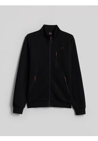 4f - 4F Bluza dresowa regular bez kaptura męska - czarna XXL. Okazja: na co dzień. Typ kołnierza: bez kaptura. Kolor: czarny. Materiał: dresówka. Styl: casual, sportowy, klasyczny #1