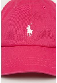 Polo Ralph Lauren - Czapka z daszkiem. Kolor: różowy. Materiał: tkanina, materiał. Wzór: gładki #3