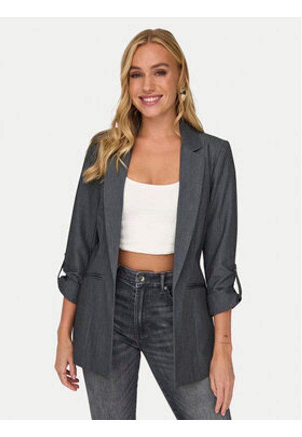 only - ONLY Marynarka Kayle 15218743 Szary Regular Fit. Kolor: szary. Materiał: syntetyk