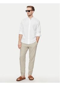 Selected Homme Koszula New Linen 16079054 Biały Regular Fit. Kolor: biały. Materiał: bawełna
