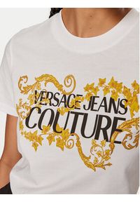 Versace Jeans Couture T-Shirt 77HAHE05 CJ00E Biały Regular Fit. Kolor: biały. Materiał: bawełna #3