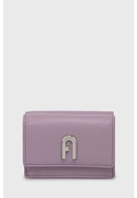 Furla portfel skórzany Vitello Roma damski kolor fioletowy. Kolor: fioletowy. Materiał: skóra. Wzór: gładki