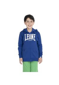 LEONE 1947 APPAREL - Podstawowa dziecięca bluza z kapturem zapinana na zamek. Typ kołnierza: kaptur. Kolor: niebieski. Sport: joga i pilates