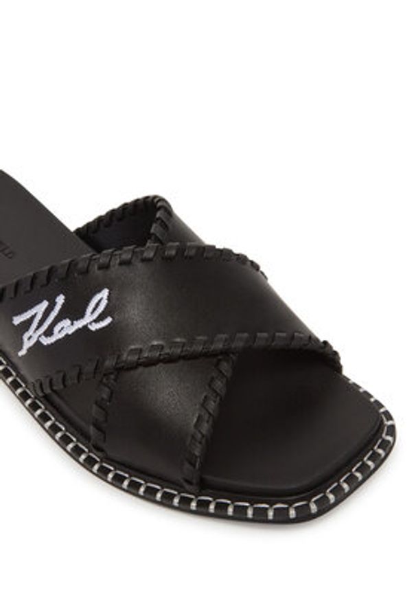 Karl Lagerfeld - KARL LAGERFELD Klapki Kleo KL81372 Czarny. Kolor: czarny. Materiał: skóra