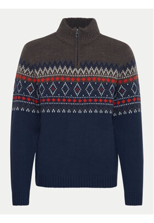 Blend Sweter 20717433 Granatowy Regular Fit. Kolor: niebieski. Materiał: syntetyk