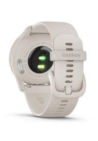 GARMIN - Zegarek sportowy Garmin vivomove Trend (brzoskwiniowozłota ramka / kremowobiała koperta / kremowobiały pasek). Rodzaj zegarka: analogowe. Kolor: biały. Styl: sportowy