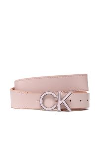 Calvin Klein Pasek Damski Re-Lock Inlay Logo Belt 30Mm K60K609607 Różowy. Kolor: różowy. Materiał: skóra