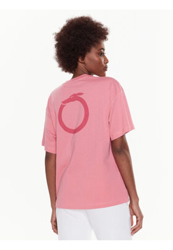 Trussardi Jeans - Trussardi T-Shirt Greyhound Backprint 56T00559 Różowy Loose Fit. Kolor: różowy. Materiał: bawełna