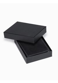 Ombre Clothing - Portfel męski skórzany A416 - czarny - uniwersalny. Kolor: czarny. Materiał: skóra #3
