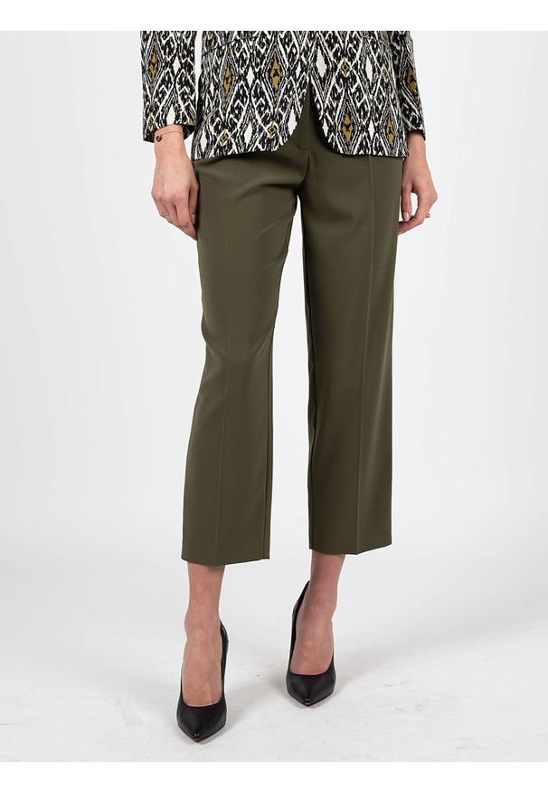 Patrizia Pepe Spodnie | 8P0353 A6F5 | Kobieta | Khaki, Zielony. Okazja: na co dzień. Kolor: zielony, brązowy, wielokolorowy. Materiał: poliester, elastan. Styl: casual
