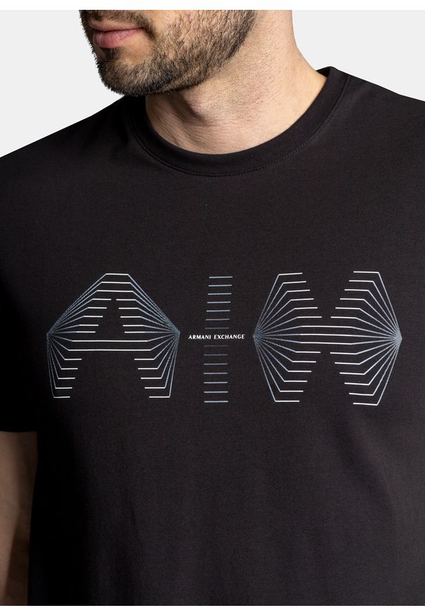 Koszulka męska czarna Armani Exchange 3LZTHK ZJE6Z 1200. Kolor: czarny