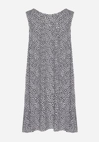 Born2be - Czarna Bawełniana Rozkloszowana Sukienka Ozdobiona Kwiatami i Guzikami Lisavella. Okazja: na co dzień, na spacer. Kolor: czarny. Materiał: bawełna. Wzór: aplikacja, kwiaty. Sezon: lato. Styl: klasyczny, casual, elegancki #6